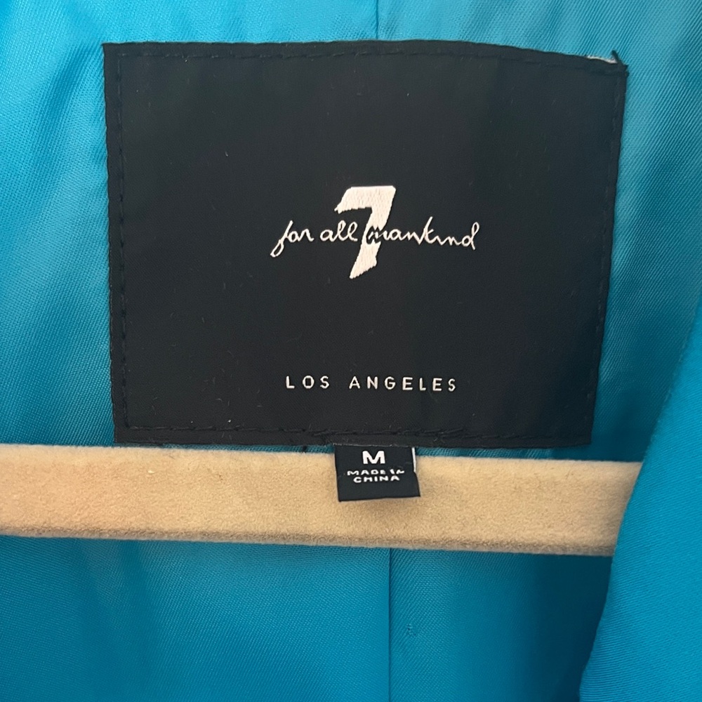 7 For All Mankind Turquoise Women's Blazer Sz M - Picture 2 of 4
